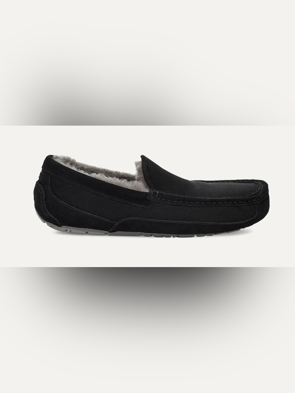 UGG Men's Black Shearling-Lined Slip-On Loafers